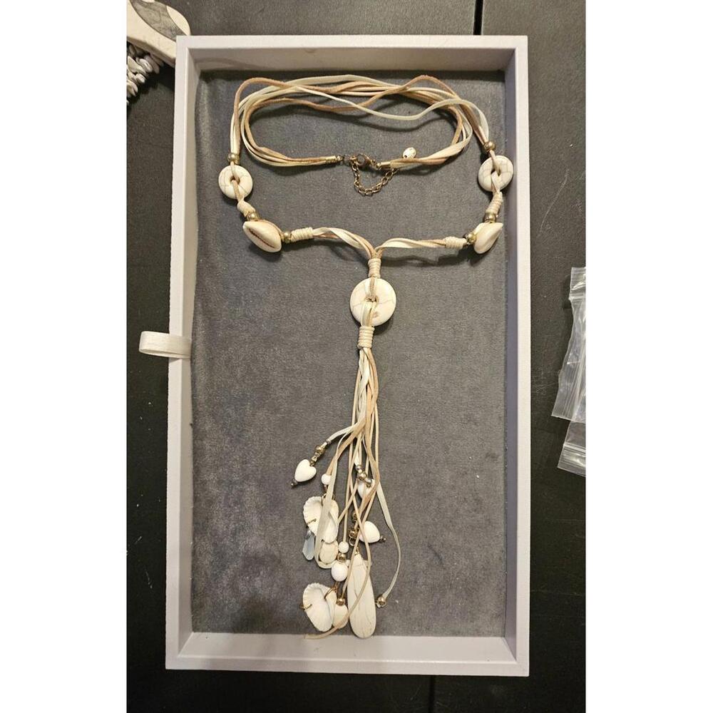 Long Fringe Necklace With Shells